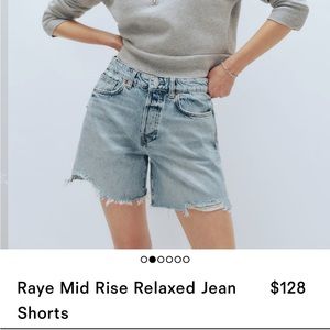 NWT Reformation Raye Mid Rise Relaxed Jean Shorts